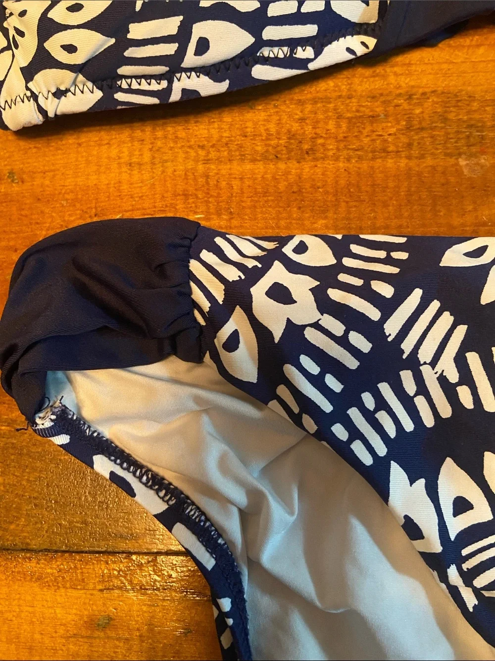 Trina Turk Navy & White Printed Bandeau Bikini Set